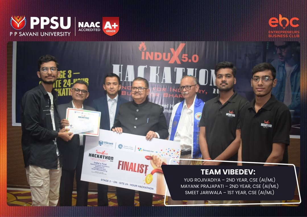 Yug Rojivadiya at Indux 5.0 National-level Hackathon